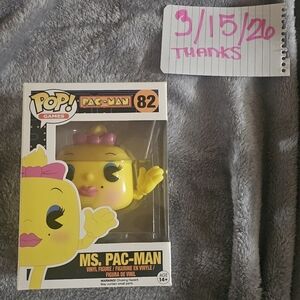 Funko Ms. Pac-Man Vinyl Figure — Yellow with Pink Accents